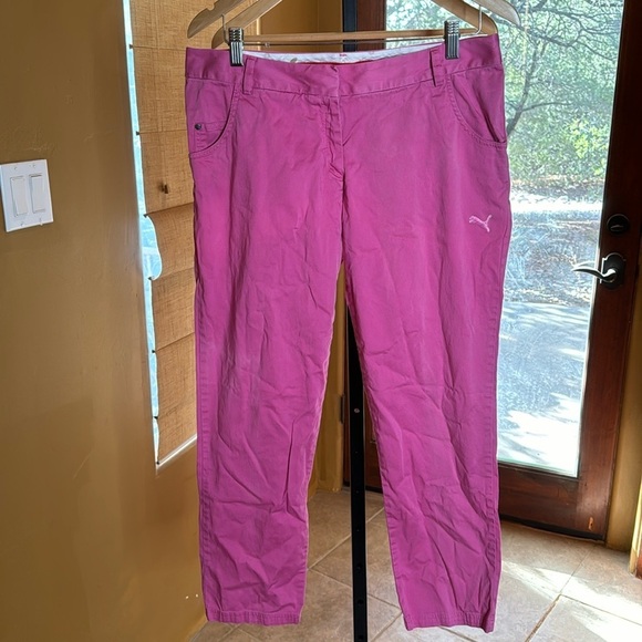 Puma Pants - Puma Pink Cotton Stretch Casual w/Pockets Capri Pants Size 12